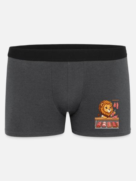 Löwe in der Fleischerei Metzger Chibi Design - Männer Boxer Shorts - Anthrazit