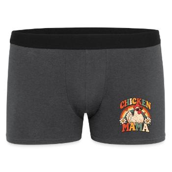 Chicken Mama Lustiges Retro Bauer Hühner Mutter - Männer Boxer Shorts - Anthrazit - Vorne