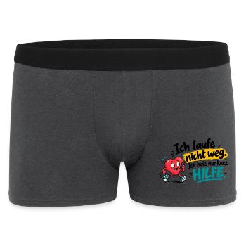 Herz in Not – Hilfe App Motiv - Männer Boxer Shorts - Anthrazit - Vorne