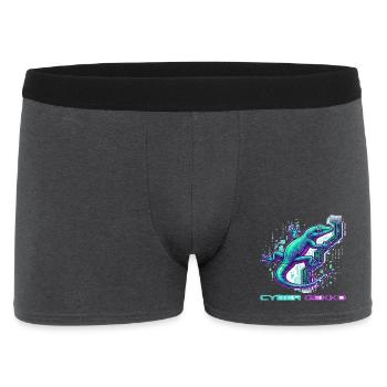 Cyber Gekko – Neon Circuit Echse - Männer Boxer Shorts - Anthrazit - Vorne