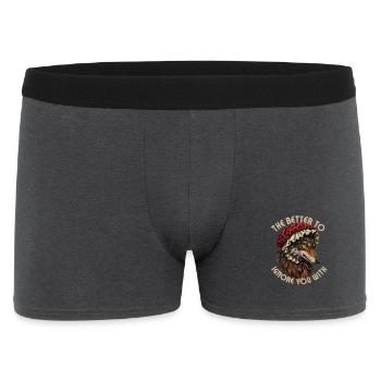 Wolf in Omas Verkleidung - Männer Boxer Shorts - Anthrazit - Vorne