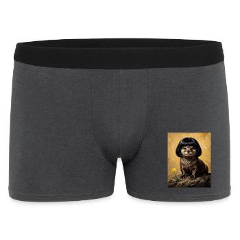 Lustiger Otter Bob Haarschnitt - Männer Boxer Shorts - Anthrazit - Vorne