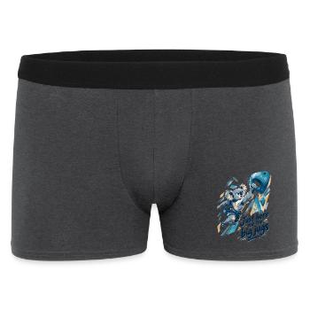 Koala am Boulder-Griff: Just here for big jugs - Männer Boxer Shorts - Anthrazit - Vorne