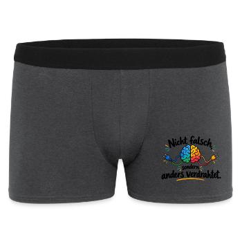 Buntes Gehirn Kabel Motiv - Männer Boxer Shorts - Anthrazit - Vorne