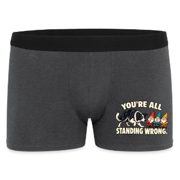 Border Collie Herdenzwerge - Männer Boxer Shorts - Anthrazit - Vorne