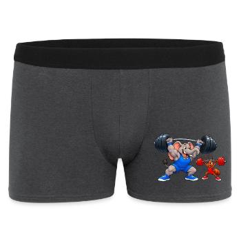 Elefant gegen Ameise – Lustiges Gewichtheben - Männer Boxer Shorts - Anthrazit - Vorne