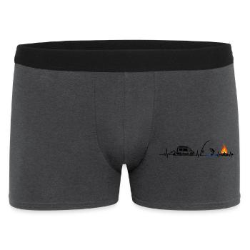 Camping und Angeln - Männer Boxer Shorts - Anthrazit - Vorne