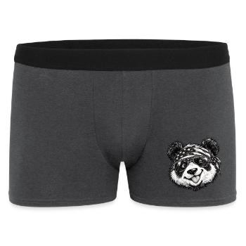 Cool Panda Biker Bandana Sonnenbrille Tierkunst - Männer Boxer Shorts - Anthrazit - Vorne