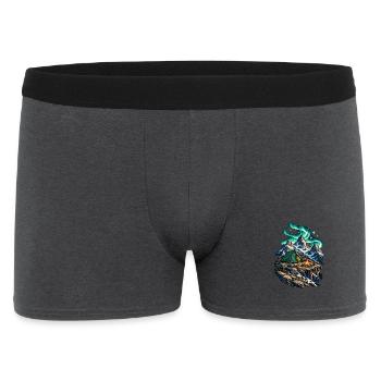 Hochgebirgslager unter einem Polarlichtbogen - Männer Boxer Shorts - Anthrazit - Vorne