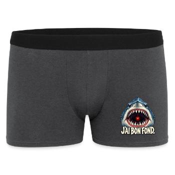 Weichherziger Hai – ich bin tief drin - Männer Boxer Shorts - Anthrazit - Vorne