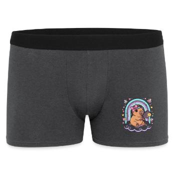 Kawaii Capybara Pickleball-Liebhaber - Männer Boxer Shorts - Anthrazit - Vorne