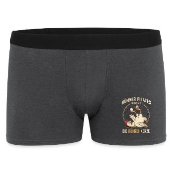 Hühner Pilates Rührei Kerze - Männer Boxer Shorts - Anthrazit - Vorne