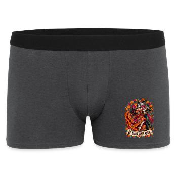 Liebe bleibt: Dia Muertos Paar - Männer Boxer Shorts - Anthrazit - Vorne
