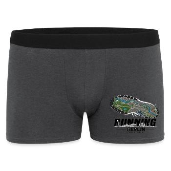 Running Berlin Laufschuh Stadtkarte - hell - Männer Boxer Shorts - Anthrazit - Vorne