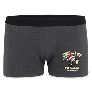 Sensenmann Weihnachten schwarzer Humor - Männer Boxer Shorts - Anthrazit - Vorne