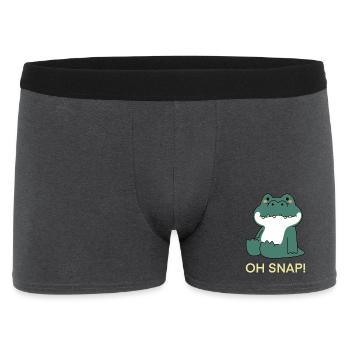 Oh Snap Krokodil Niedlich Cartoon Wortspiel - Männer Boxer Shorts - Anthrazit - Vorne