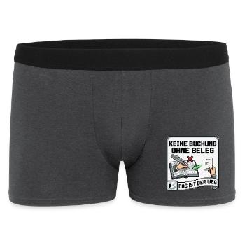 Keine_Buchung_ohne_Beleg_-_Pixel_Art - Männer Boxer Shorts - Anthrazit - Vorne