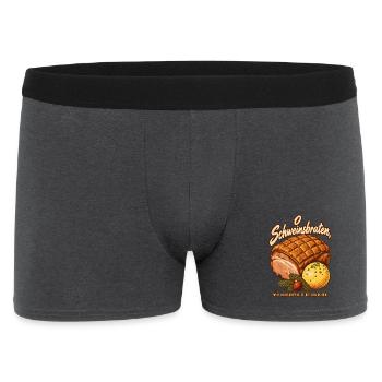 O Schweinsbraten knuschprige Kruste - Männer Boxer Shorts - Anthrazit - Vorne