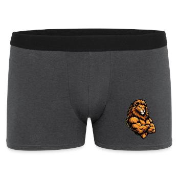 König der Stärke: Löwe mit Muskeln - Männer Boxer Shorts - Anthrazit - Vorne