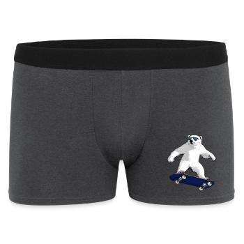 Skateboarder Eisbär - Männer Boxer Shorts - Anthrazit - Vorne