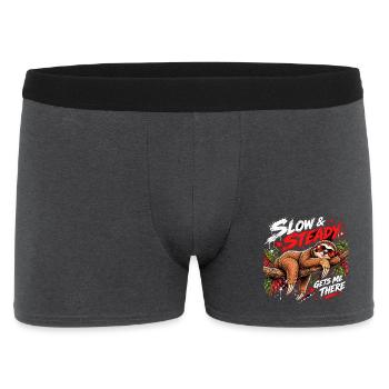 Slow & Steady Faultier - Männer Boxer Shorts - Anthrazit - Vorne