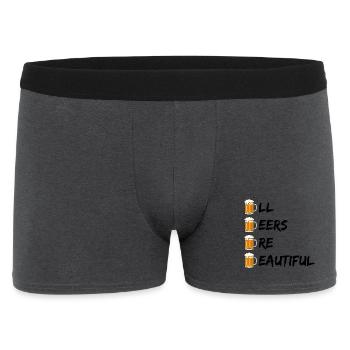 ALL BEERS ARE BEAUTIFUL BIER JGS ACAB ABAB SPRUCH - Männer Boxer Shorts - Anthrazit - Vorne