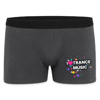 I Love Trance Music - Colour Splash - Männer Boxer Shorts - Anthrazit - Vorne