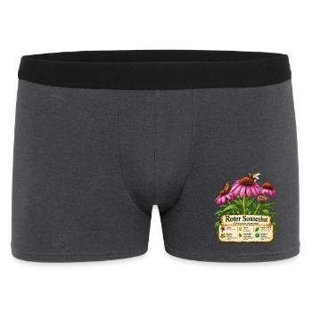 Roter Sonnenhut - Pflanzenmotiv - Geschenk Gärtner - Männer Boxer Shorts - Anthrazit - Vorne