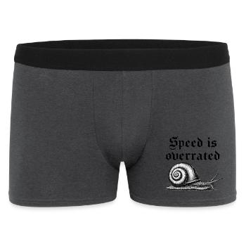Geschwindigkeit ist überbewertet 2 - Männer Boxer Shorts - Anthrazit - Vorne