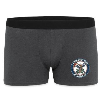 Pipes Don't Take Holidays – Klempner Weihnachten - Männer Boxer Shorts - Anthrazit - Vorne