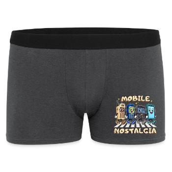 Mobile Nostalgia: Retro-Handy-Parade - Männer Boxer Shorts - Anthrazit - Vorne