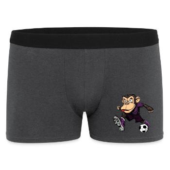 Affen Fussball / Fussballer Affe - Männer Boxer Shorts - Anthrazit - Vorne