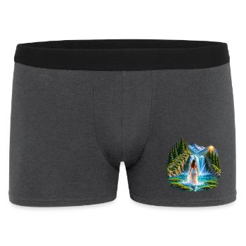 Magischer Wasserfall - Männer Boxer Shorts - Anthrazit - Vorne
