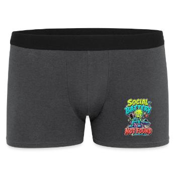  Social Battery Not Found Außerirdischer - Männer Boxer Shorts - Anthrazit - Vorne