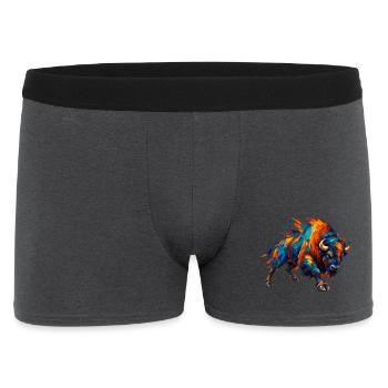 Chromatischer aufladender Bison - Männer Boxer Shorts - Anthrazit - Vorne