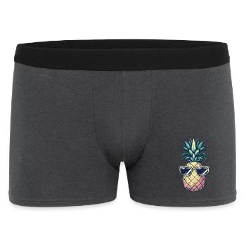 Ananas mit Sonnenbrille – Bunt - Männer Boxer Shorts - Anthrazit - Vorne