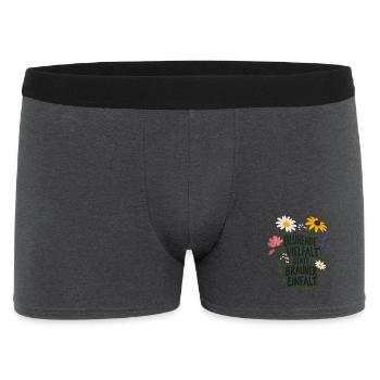 Blühende Vielfalt statt brauner Einfalt Antifa  - Männer Boxer Shorts - Anthrazit - Vorne