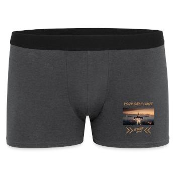 Your Only Limit Is Your Mind – Flugzeug Mindset - Männer Boxer Shorts - Anthrazit - Vorne