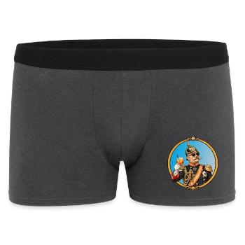 Kaiser Wilhelm mit Sonnenbrille und Cocktail - Männer Boxer Shorts - Anthrazit - Vorne
