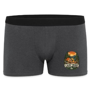 Camp More Worry Less Camping Szene - Männer Boxer Shorts - Anthrazit - Vorne