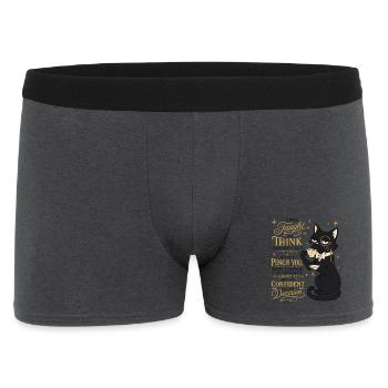  Think Before I Act Punch You Sarkasmus Humor - Männer Boxer Shorts - Anthrazit - Vorne