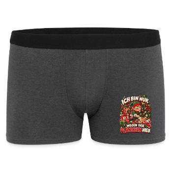 Ich bin nur wegen der Plätzchen hier Weihnachten - Männer Boxer Shorts - Anthrazit - Vorne