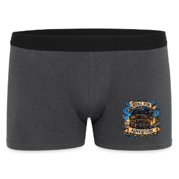 Roll for Adventure – Zauberkatze auf Büchern - Männer Boxer Shorts - Anthrazit - Vorne