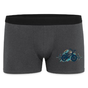 BMX Herzschlag EKG: Minimalistisches Silhouette - Männer Boxer Shorts - Anthrazit - Vorne