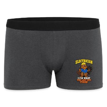 Elektriker Ich repariere das, was der letzte Mann repariert hat, lustig - Männer Boxer Shorts - Anthrazit - Vorne