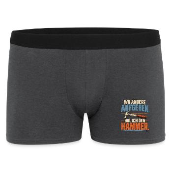 Wo andere aufgeben hol ich den Hammer - Männer Boxer Shorts - Anthrazit - Vorne
