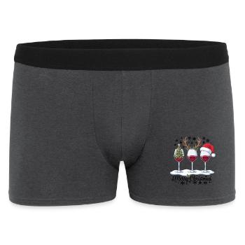 Frohe Weihnachten Weingläser Weihnachtsparty-Outfit - Männer Boxer Shorts - Anthrazit - Vorne