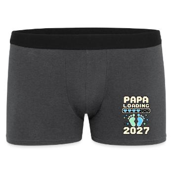 Papa Loading 2027 – Pixelherzen und Babyfüße - Männer Boxer Shorts - Anthrazit - Vorne