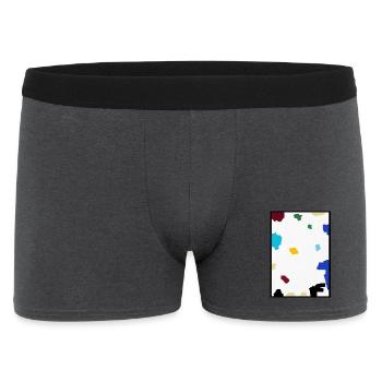 Abstraktes Konfetti auf weißer Leinwand - Männer Boxer Shorts - Anthrazit - Vorne