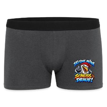 Sei eine Möwe Scheiss drauf - Männer Boxer Shorts - Anthrazit - Vorne